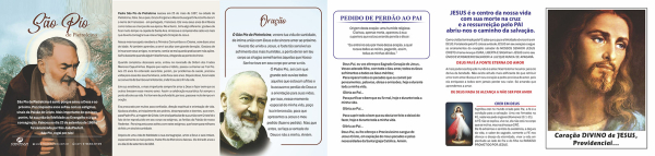 Folder ORA��O do PERD�O, Pe. Pio, CORA��O Divino de JESUS-1 unidade