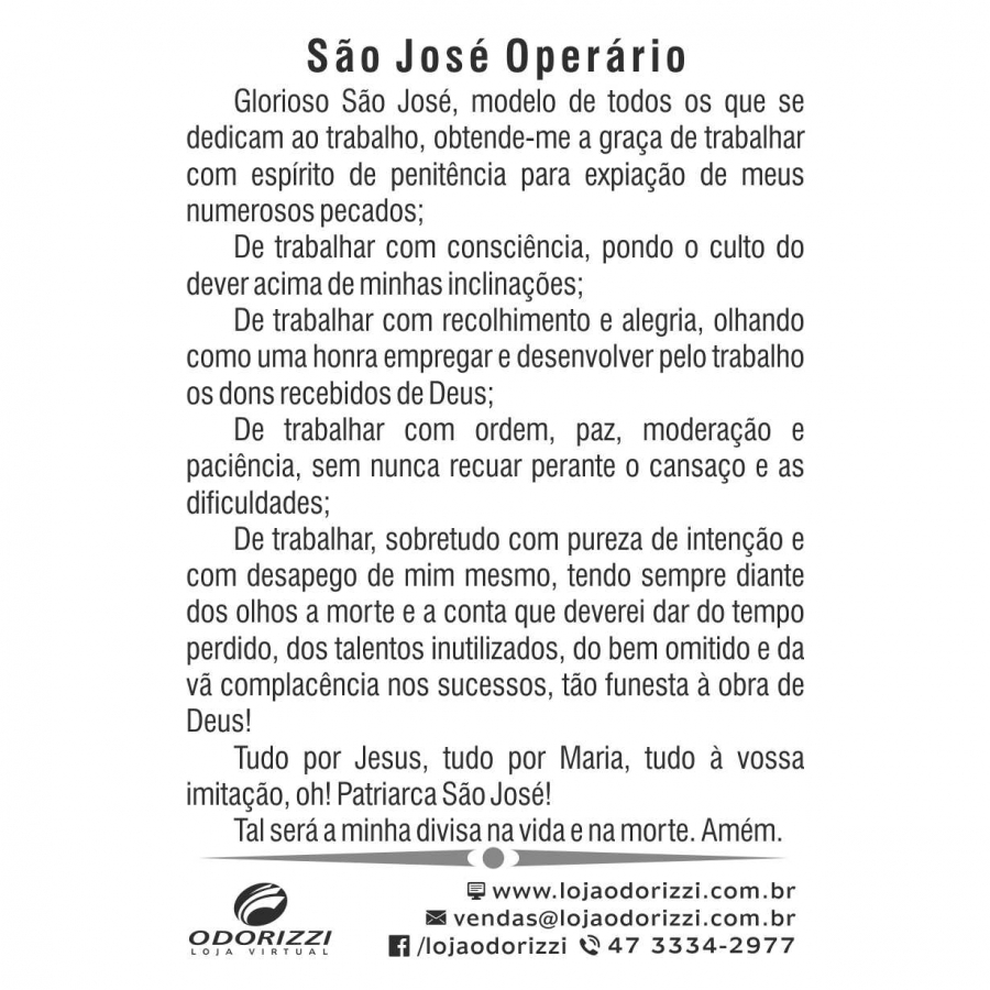 SANTINHO S�O JOS� OPER�RIO - 200 unid