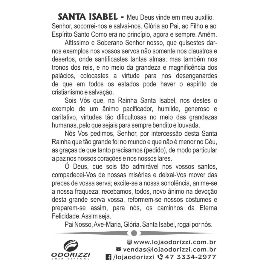 Santinho Santa Isabel - 200 unid