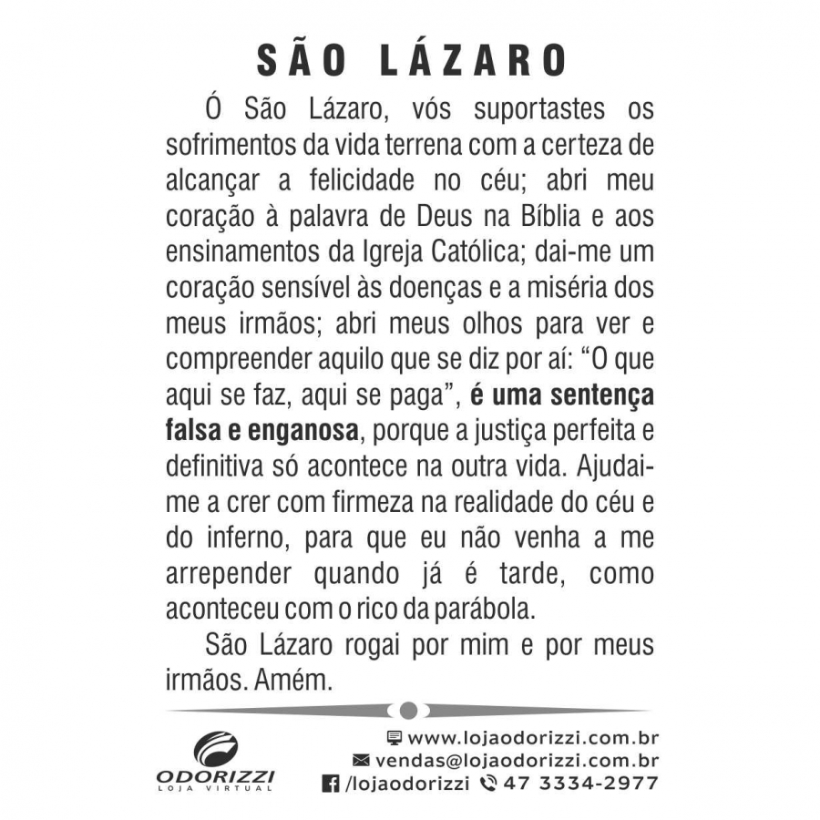 SANTINHO DE S�O L�ZARO - 200 unid