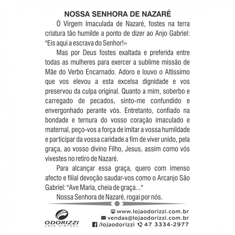 SANTINHO NOSSA SENHORA DE NAZAR� - 200 unid