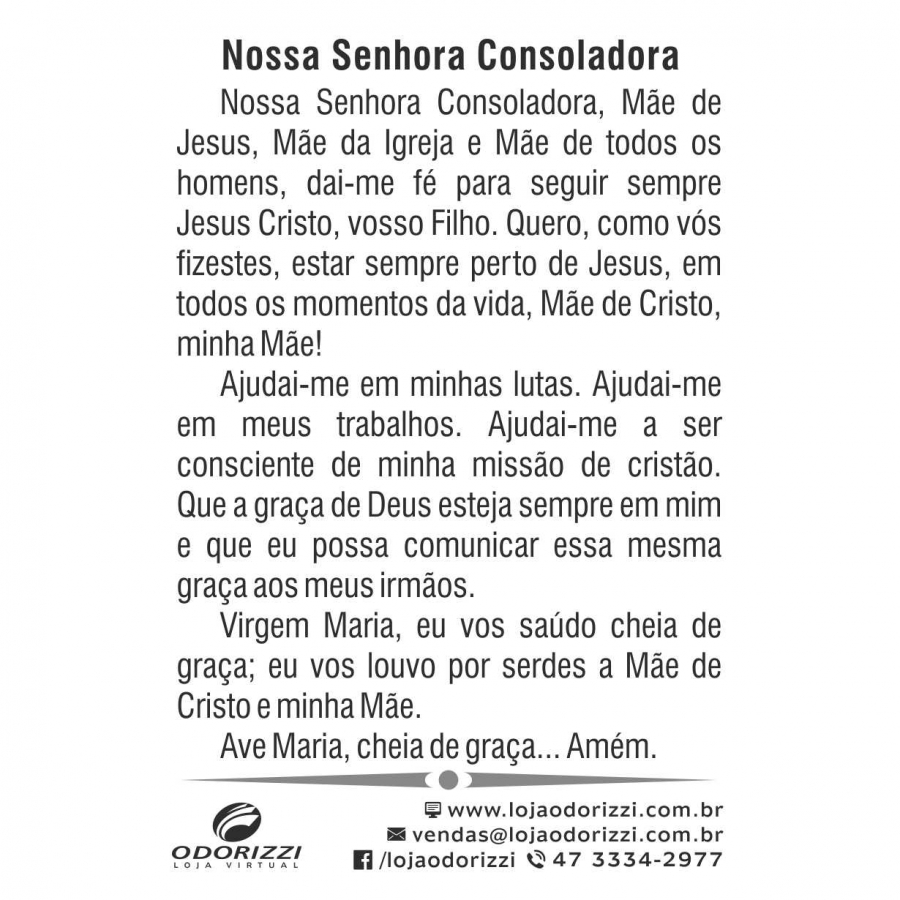 Santinho Nossa Senhora Consoladora - 200 unid