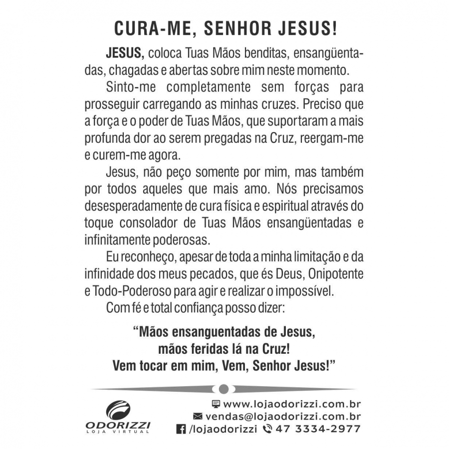 Santinho Cura-me Senhor Jesus - 200 unid