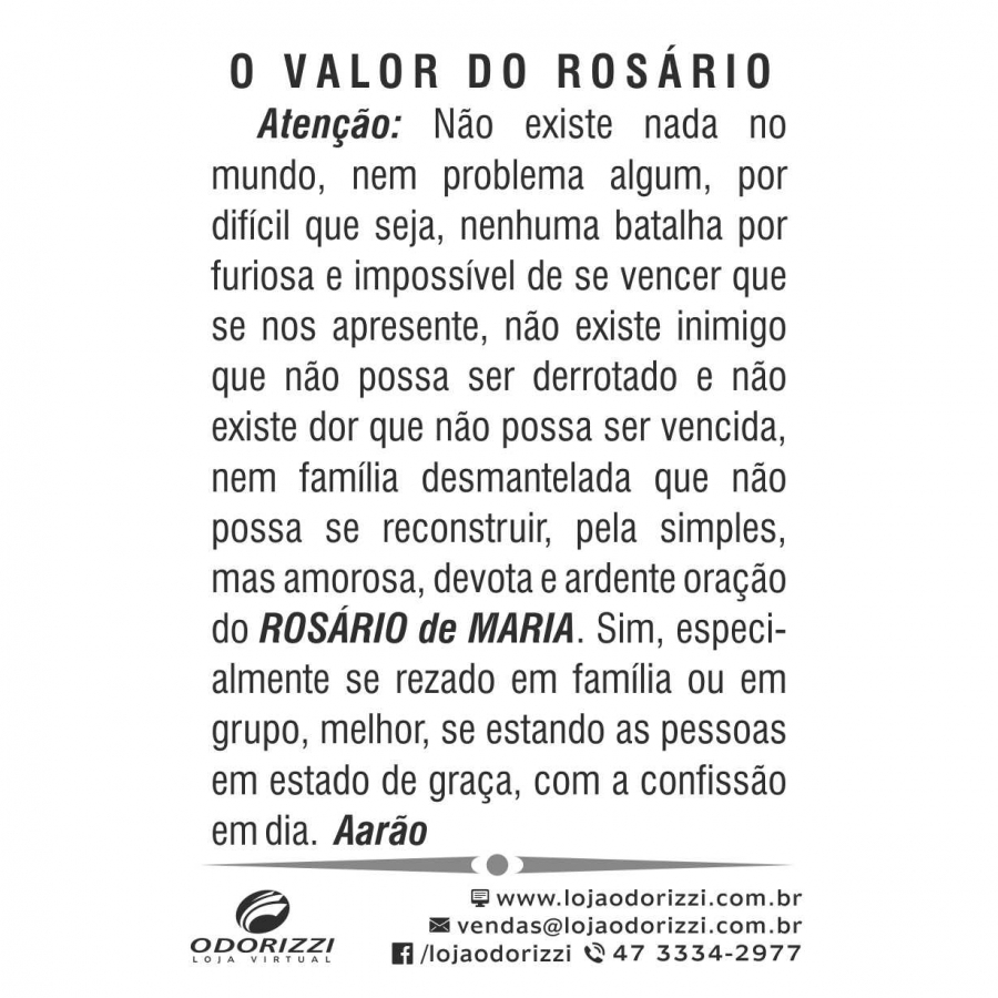 SANTINHO O VALOR DO ROS�RIO - 200 unid