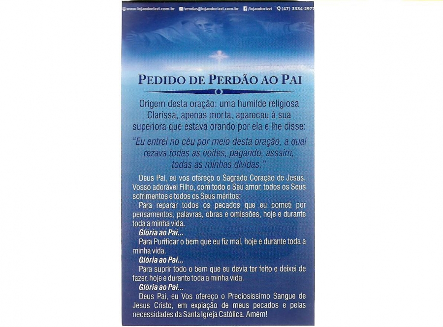 ORA��O PEDIDO DE PERD�O AO PAI - 200 unid
