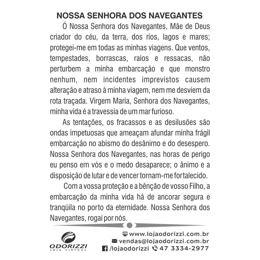 Santinho Nossa Senhora Navegantes - 200 unid