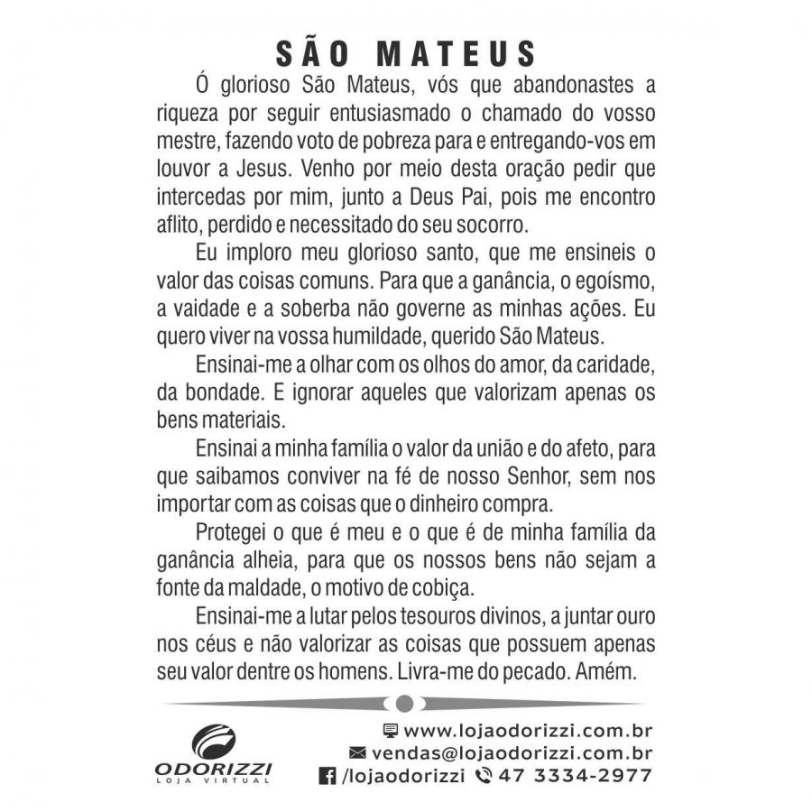 Santinho S�o Mateus - 200 unid