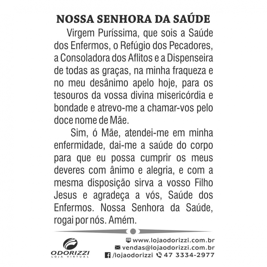 SANTINHO NOSSA SENHORA DA SA�DE - 200 unid