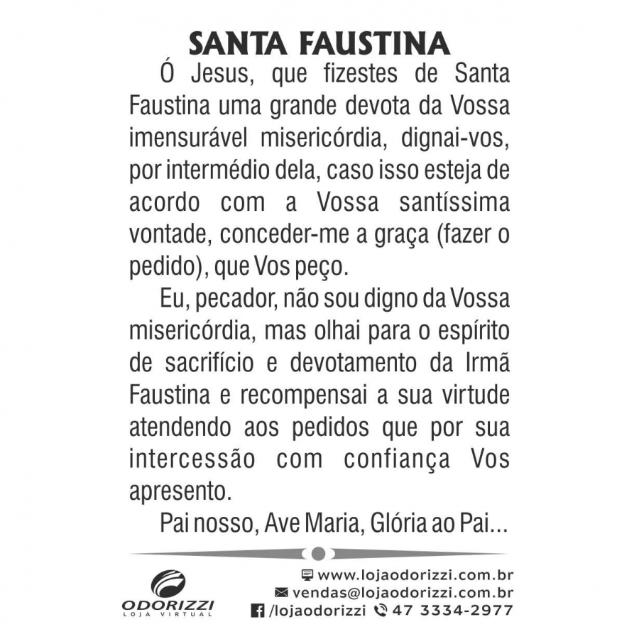 Santinho Santa Faustina - 200 unid