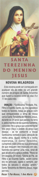 marcador de pagina 200 unidades Santinho marca pagina Santa Terezinha do menino Jesus Hino 